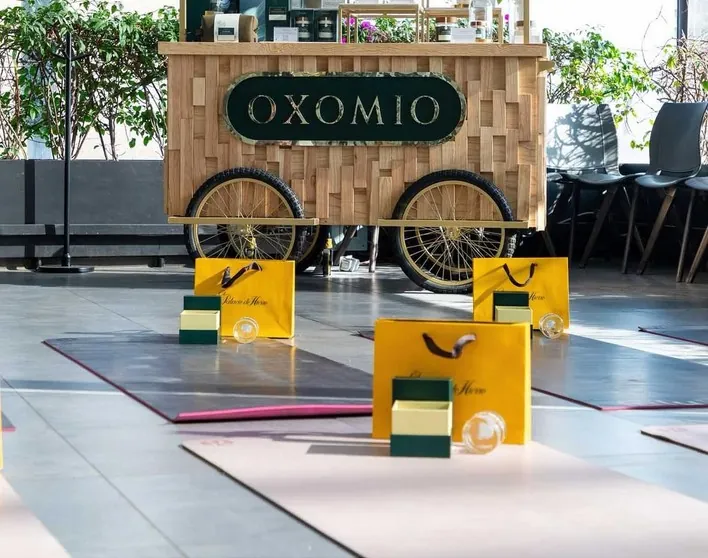 Carrito de Oxomio en la activación con lululemon en El Palacio de Hierro Polanco